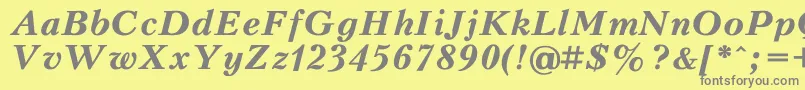 フォントPeterburgBoldItalic – 黄色の背景に灰色の文字