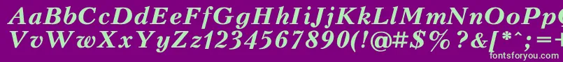 PeterburgBoldItalic-Schriftart – Grüne Schriften auf violettem Hintergrund