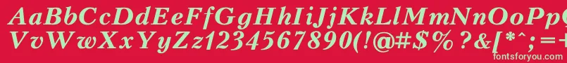 フォントPeterburgBoldItalic – 赤い背景に緑の文字