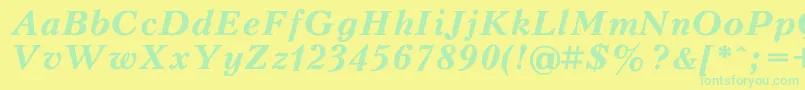 フォントPeterburgBoldItalic – 黄色い背景に緑の文字