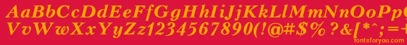 PeterburgBoldItalic Font – Orange Fonts on Red Background