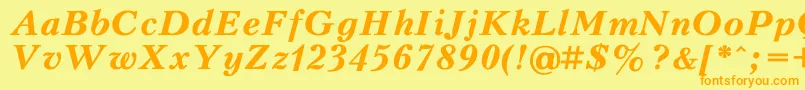 PeterburgBoldItalic Font – Orange Fonts on Yellow Background