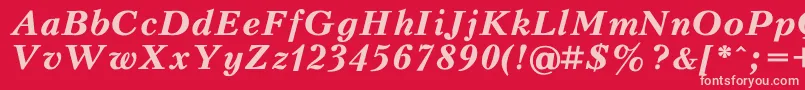 PeterburgBoldItalic Font – Pink Fonts on Red Background