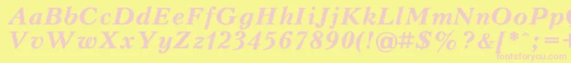 PeterburgBoldItalic Font – Pink Fonts on Yellow Background