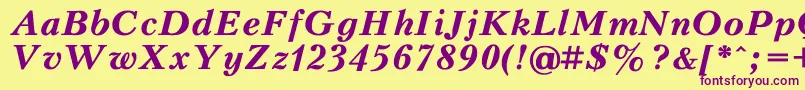 PeterburgBoldItalic Font – Purple Fonts on Yellow Background