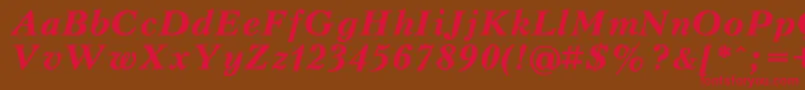 PeterburgBoldItalic Font – Red Fonts on Brown Background
