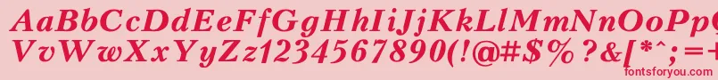 PeterburgBoldItalic Font – Red Fonts on Pink Background