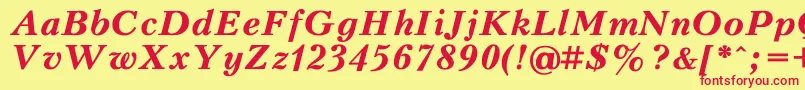 PeterburgBoldItalic Font – Red Fonts on Yellow Background