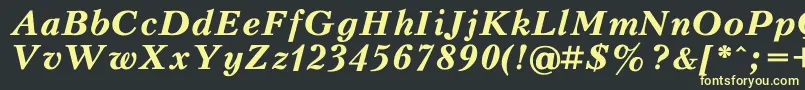フォントPeterburgBoldItalic – 黒い背景に黄色の文字