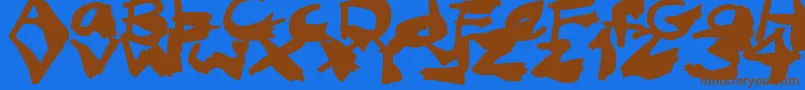 NightmareInk Font – Brown Fonts on Blue Background