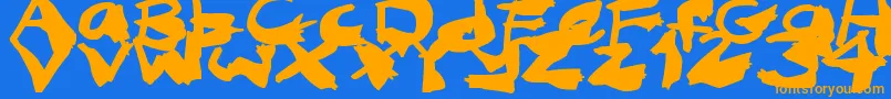 NightmareInk Font – Orange Fonts on Blue Background