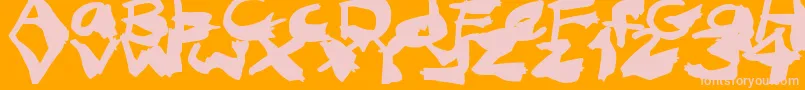 NightmareInk Font – Pink Fonts on Orange Background