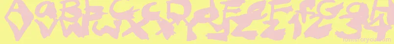 NightmareInk Font – Pink Fonts on Yellow Background