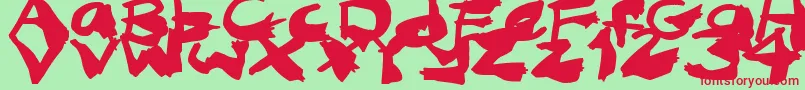 fuente NightmareInk – Fuentes Rojas Sobre Fondo Verde