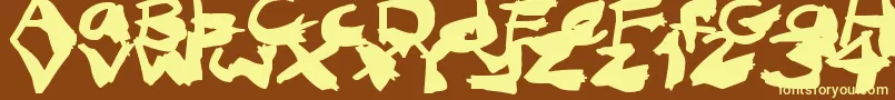 NightmareInk Font – Yellow Fonts on Brown Background