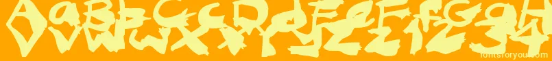 NightmareInk Font – Yellow Fonts on Orange Background