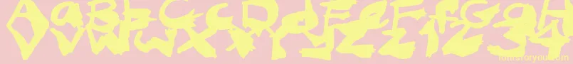 NightmareInk Font – Yellow Fonts on Pink Background