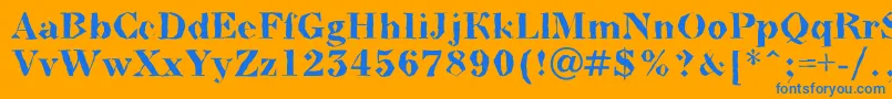 フォントABodoninovabrkBold – オレンジの背景に青い文字