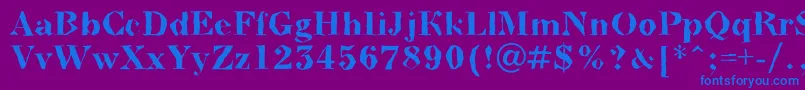 ABodoninovabrkBold-Schriftart – Blaue Schriften auf violettem Hintergrund