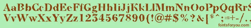 Шрифт ABodoninovabrkBold – коричневые шрифты на зелёном фоне