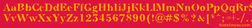 フォントABodoninovabrkBold – 赤い背景にオレンジの文字