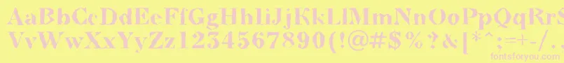 Fonte ABodoninovabrkBold – fontes rosa em um fundo amarelo