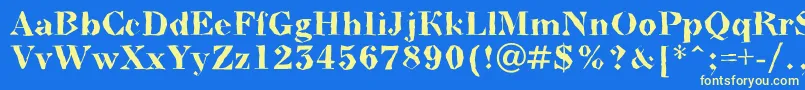 フォントABodoninovabrkBold – 黄色の文字、青い背景