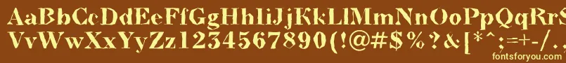 ABodoninovabrkBold-Schriftart – Gelbe Schriften auf braunem Hintergrund