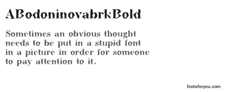 Review of the ABodoninovabrkBold Font