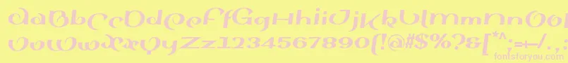 SinahsansLtBlackItalic Font – Pink Fonts on Yellow Background