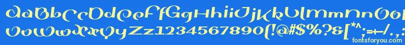 SinahsansLtBlackItalic Font – Yellow Fonts on Blue Background