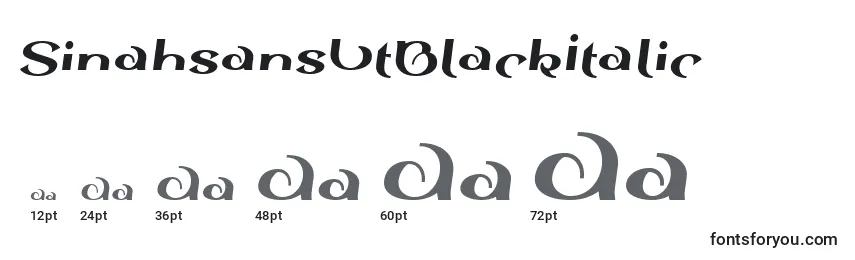 SinahsansLtBlackItalic Font Sizes