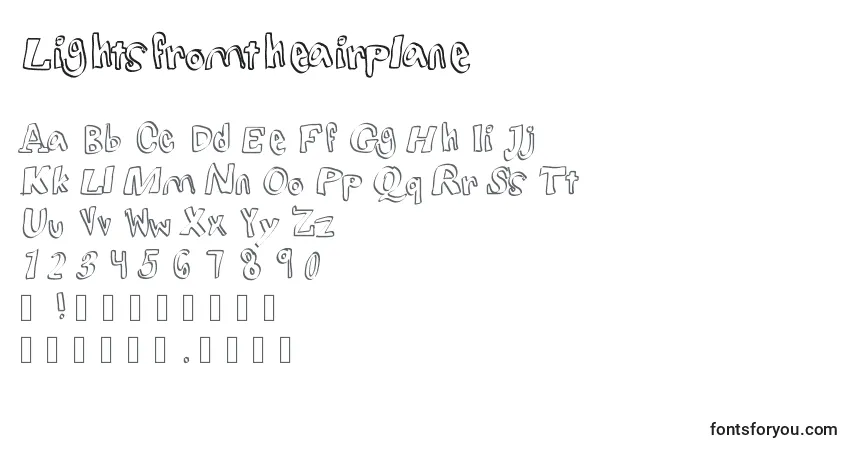 Schriftart Lightsfromtheairplane – Alphabet, Zahlen, spezielle Symbole