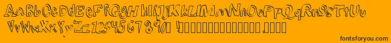 Lightsfromtheairplane-Schriftart – Schwarze Schriften auf orangefarbenem Hintergrund