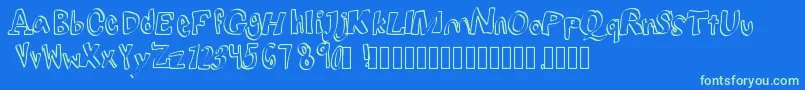 Lightsfromtheairplane Font – Green Fonts on Blue Background