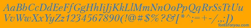 PetersburgosttItalic Font – Blue Fonts on Orange Background