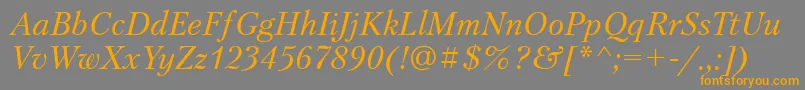 PetersburgosttItalic Font – Orange Fonts on Gray Background