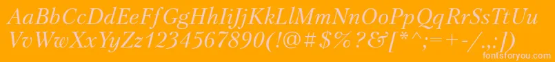 PetersburgosttItalic Font – Pink Fonts on Orange Background