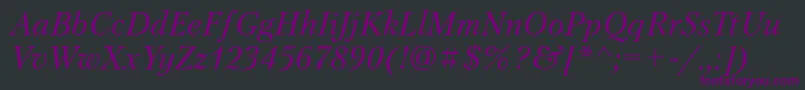 Шрифт PetersburgosttItalic – фиолетовые шрифты на чёрном фоне