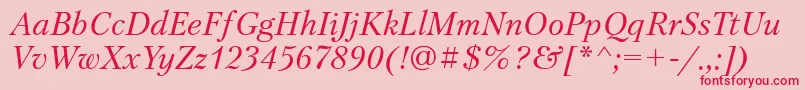 PetersburgosttItalic Font – Red Fonts on Pink Background