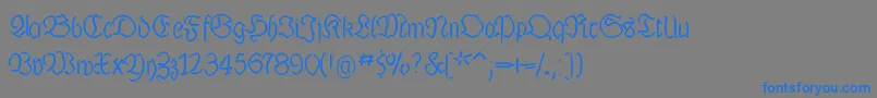 Luthermousedrawn-Schriftart – Blaue Schriften auf grauem Hintergrund