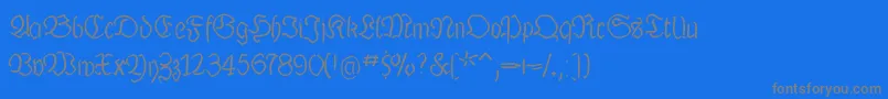 Luthermousedrawn Font – Gray Fonts on Blue Background