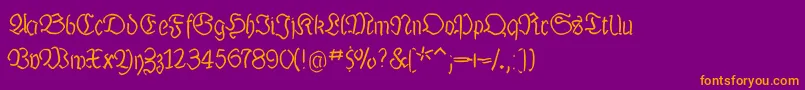 Luthermousedrawn Font – Orange Fonts on Purple Background