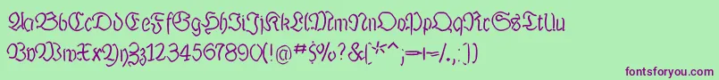 Luthermousedrawn Font – Purple Fonts on Green Background