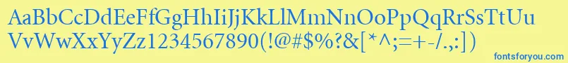 MinionCyrillicRegular Font – Blue Fonts on Yellow Background