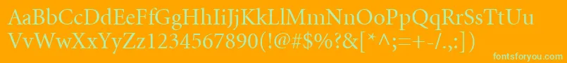 MinionCyrillicRegular Font – Green Fonts on Orange Background