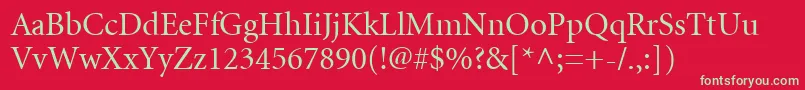 フォントMinionCyrillicRegular – 赤い背景に緑の文字