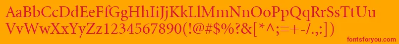 フォントMinionCyrillicRegular – オレンジの背景に赤い文字