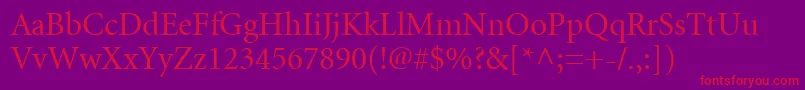 MinionCyrillicRegular Font – Red Fonts on Purple Background