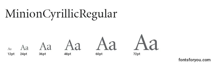 Größen der Schriftart MinionCyrillicRegular